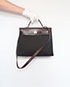Herbag Zip 31 Canvas Toile/Hunter Leather in Black/Ebene, front view